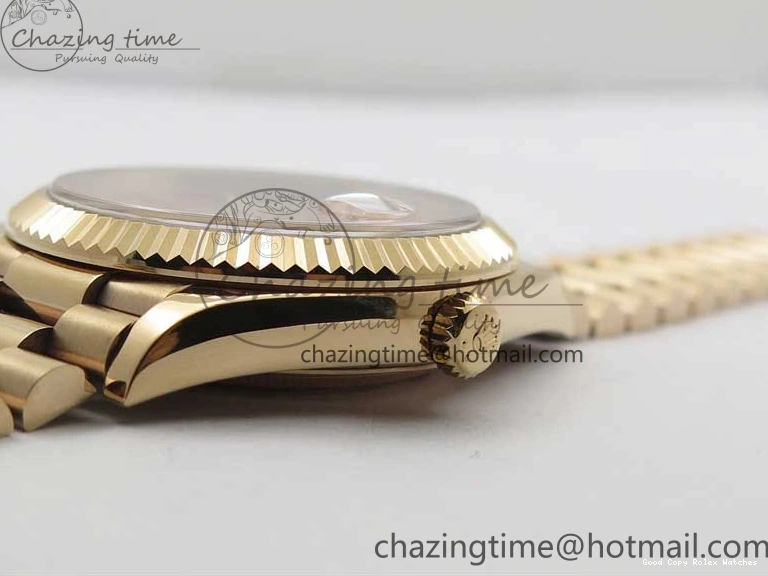 Best AAA Replica Sites Dial 40mm 904 New Version RG Bracelet Bold 228239 2825 President A Crystal Markers Day-Date on RG BP Brown Dial T 0118